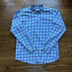 Peter Millar Blue Plaid Button Down Shirt | Men’s Large | Classic Fit